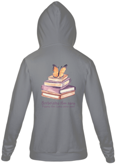 Nome do produto Moletom Capuz Borboletas têm asas. Pessoas tem livros para voar!