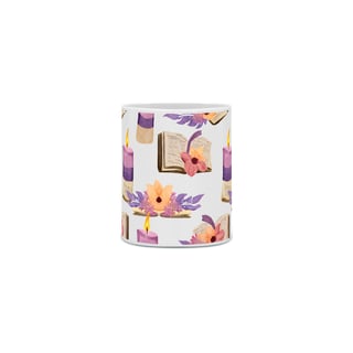 Nome do produto Caneca Livros&Flores&Velas