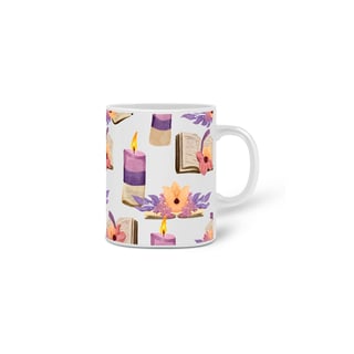 Nome do produto Caneca Livros&Flores&Velas