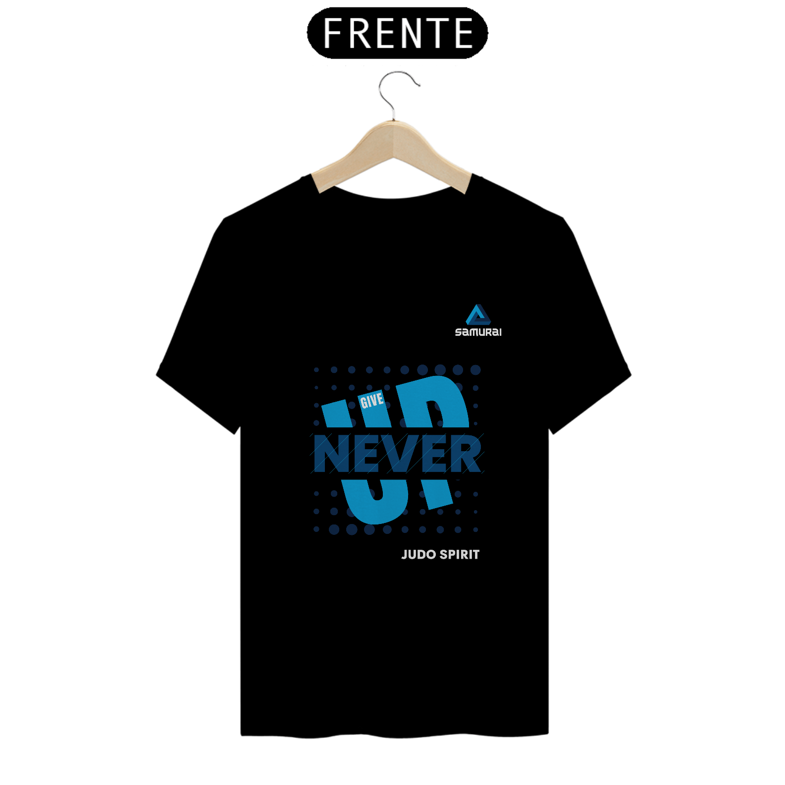 Camiseta Masculina Samurai Never Give Up
