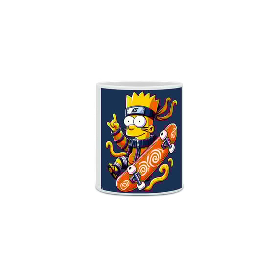 Caneca Geek Bart Estilo Naruto
