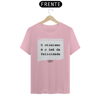Nome do produto Camiseta Otimismo Imã da Felicidade