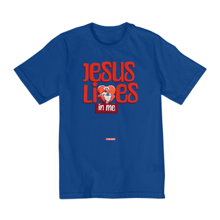 Nome do produto 0006K - Camiseta Infantil Jesus Lives In Me