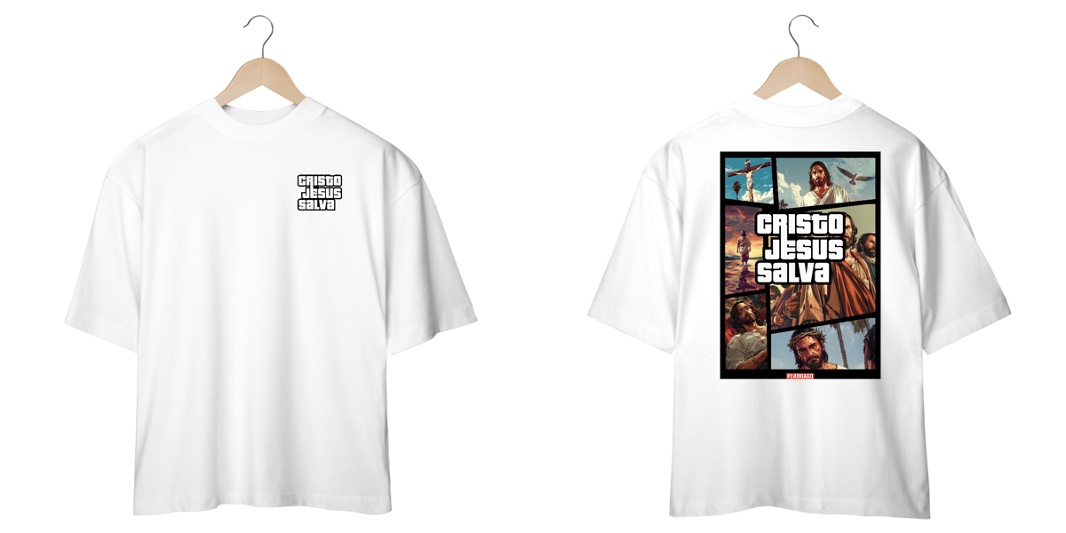 Nome do produto: 0043OS - Camiseta Oversized CJS Frente e Verso