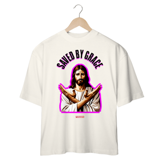 Nome do produto 0020OS - Camiseta Oversized Saved by Grace