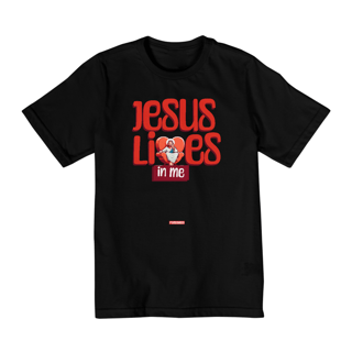Nome do produto 0006K - Camiseta Infantil Jesus Lives In Me