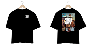 Nome do produto 0043OS - Camiseta Oversized CJS Frente e Verso
