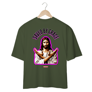 Nome do produto 0020OS - Camiseta Oversized Saved by Grace