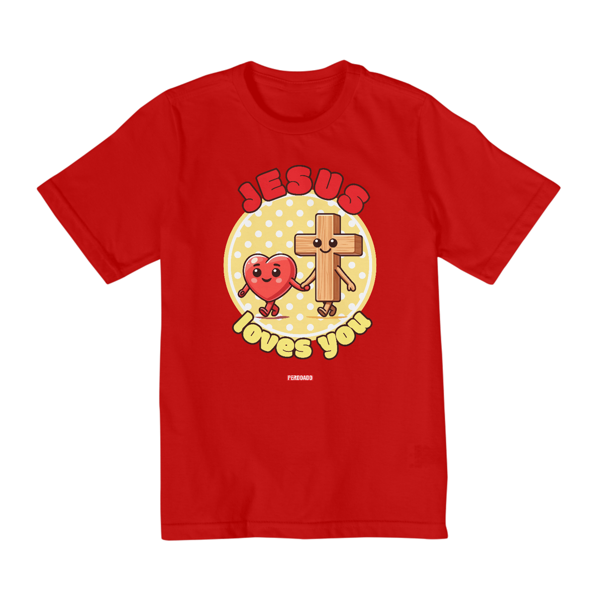 Nome do produto: 0005K - Camiseta Infantil Jesus Loves You