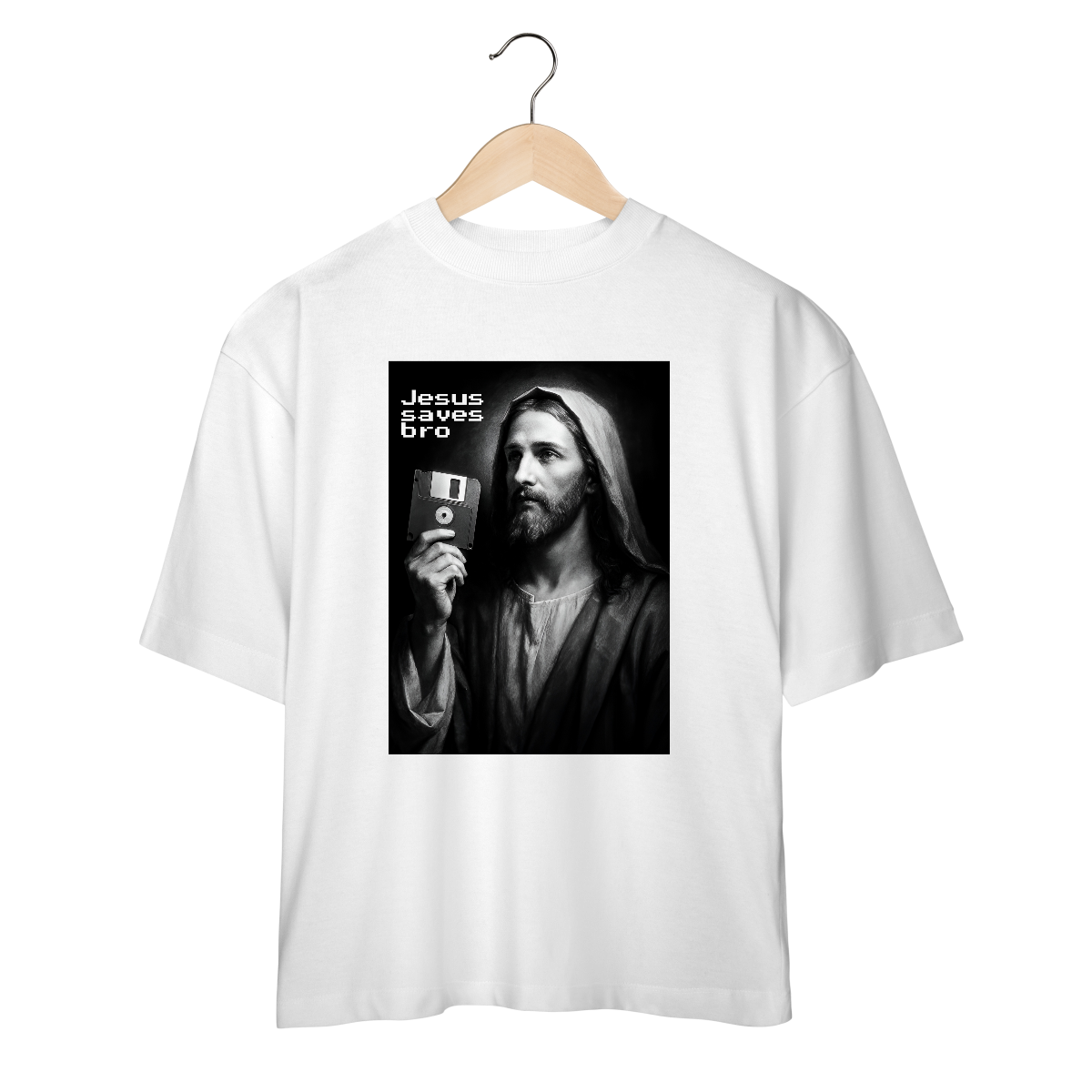 Nome do produto: 0022OS - Camiseta Oversized Jesus Saves Bro