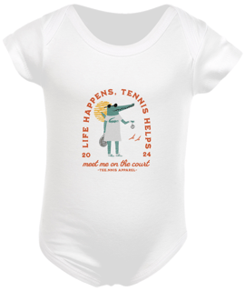 Nome do produto life happens, tennis helps - Body Infantil