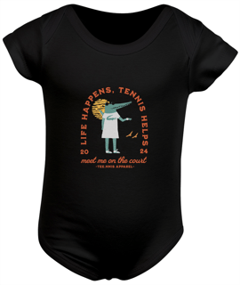 Nome do produto life happens, tennis helps - Body Infantil