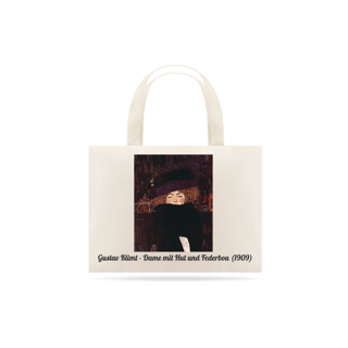 Ecobag Gustav Klimt - Senhora com Chapéu e Boá