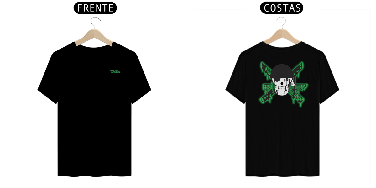Nome do produto: Camisa Roronoa Zoro Caveira Wolkbe / Clássico