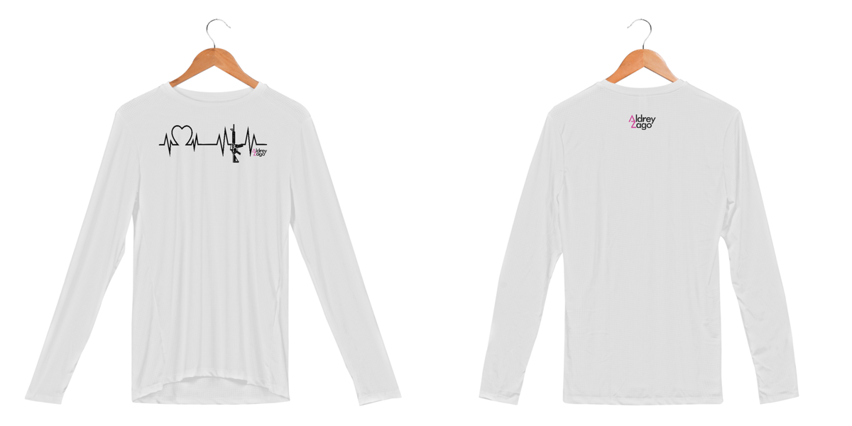 Nome do produto: Batimento cardíaco do Atirador Esportivo Dry Fit Manga Longa Aldrey Zago