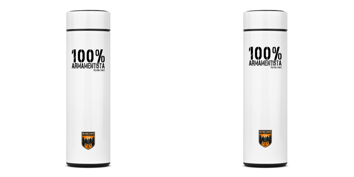 Nome do produto: Garrafa Térmica 100% ARMAMENTISTA Pólvora e Mato
