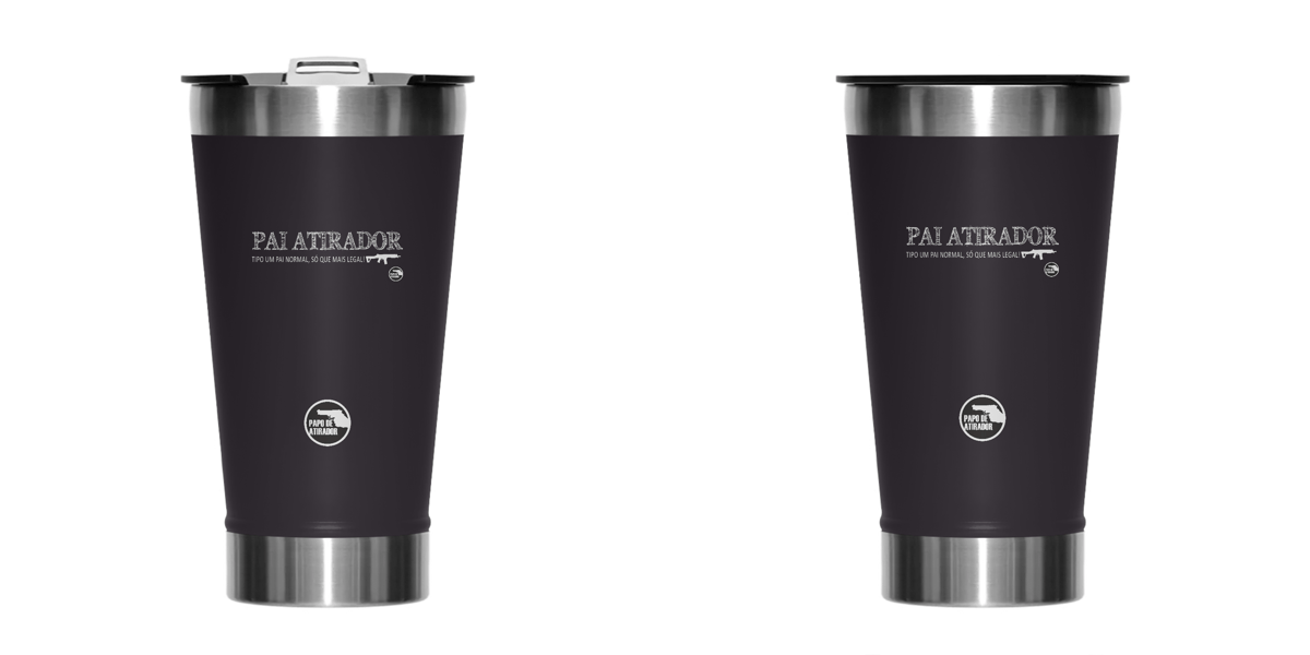 Nome do produto: Copo Térmico Preto Pai Atirador Papo de Atirador