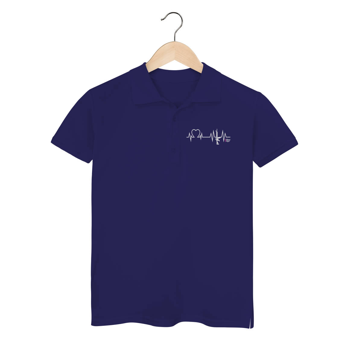 Camisa Polo Feminina Batimento Cardíaco Atirador Esportivo Aldrey Zago