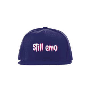 Nome do produtoBoné aba curva - Still Emo (preto/azul marinho)