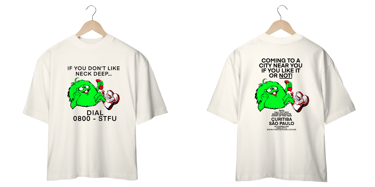 Nome do produto: Camiseta Oversized Neck Deep - Dial STFU