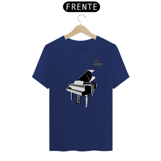 Nome do produtoCamiseta Premium Masculina Algodão Pima Estampada Musical Piano - Estilo Sonoro