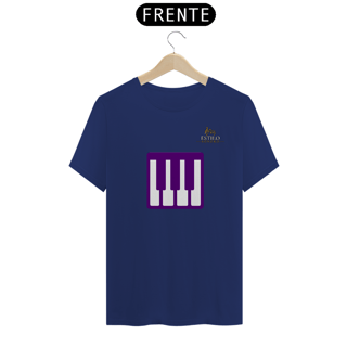 Nome do produtoCamiseta Premium Masculina Algodão Pima Estampada Musical Piano - Estilo Sonoro