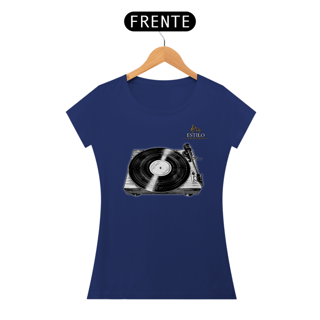 Nome do produtoCamiseta Premium Feminina Algodão Pima Estampada Musical Disco de Vinil - Estilo Sonoro