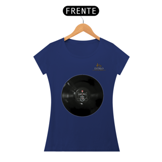 Nome do produtoCamiseta Premium Feminina Algodão Pima Estampada Musical Disco de Vinil - Estilo Sonoro