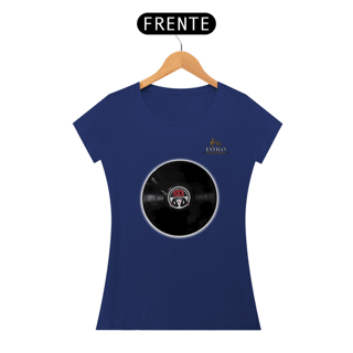 Nome do produtoCamiseta Premium Feminina Algodão Pima Estampada Musical Disco de Vinil - Estilo Sonoro