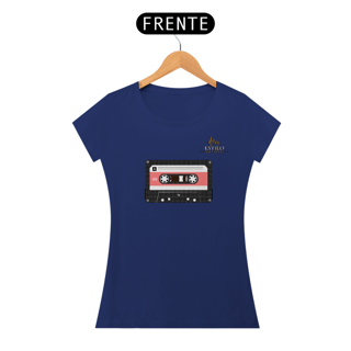 Nome do produtoCamiseta Premium Feminina Algodão Pima Estampada Musical Fita Cassete - Estilo Sonoro
