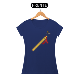 Nome do produtoCamiseta Premium Feminina Algodão Pima Estampada Musical Flauta - Estilo Sonoro
