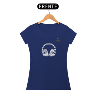 Nome do produtoCamiseta Premium Feminina Algodão Pima Estampada Musical Fone de Ouvido - Estilo Sonoro