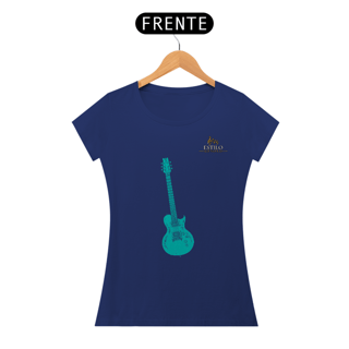 Nome do produtoCamiseta Premium Feminina Algodão Pima Estampada Musical Guitarra - Estilo Sonoro