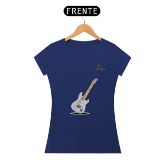 Nome do produtoCamiseta Premium Feminina Algodão Pima Estampada Musical Guitarra - Estilo Sonoro