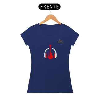 Nome do produtoCamiseta Premium Feminina Algodão Pima Estampada Musical Guitarra - Estilo Sonoro