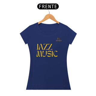 Nome do produtoCamiseta Premium Feminina Algodão Pima Estampada Musical Jazz Music - Estilo Sonoro