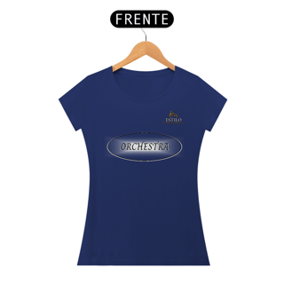 Nome do produtoCamiseta Premium Feminina Algodão Pima Estampada Musical Orquestra - Estilo Sonoro