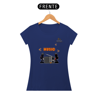 Nome do produtoCamiseta Premium Feminina Algodão Pima Estampada Musical Rádio - Estilo Sonoro
