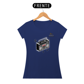 Nome do produtoCamiseta Premium Feminina Algodão Pima Estampada Musical Rádio - Estilo Sonoro