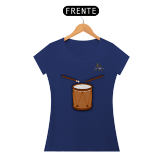 Nome do produtoCamiseta Premium Feminina Algodão Pima Estampada Musical Surdo - Estilo Sonoro