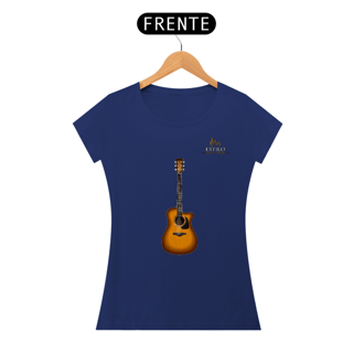Nome do produtoCamiseta Premium Feminina Algodão Pima Estampada Musical Violão - Estilo Sonoro
