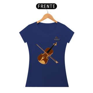 Nome do produtoCamiseta Premium Feminina Algodão Pima Estampada Musical Violino - Estilo Sonoro