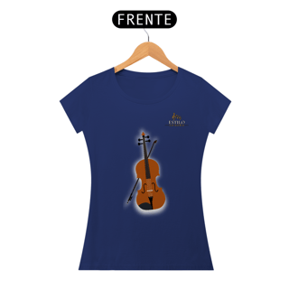 Nome do produtoCamiseta Premium Feminina Baby Long Algodão Pima Estampada Musical Violoncelo - Estilo Sonoro