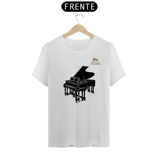 Nome do produtoCamiseta Premium Masculina Algodão Pima Estampada Musical Piano - Estilo Sonoro