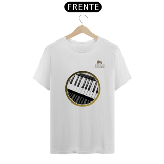 Nome do produtoCamiseta Premium Masculina Algodão Pima Estampada Musical Piano - Estilo Sonoro