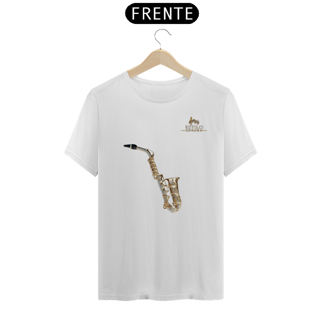Nome do produtoCamiseta Premium Masculina Algodão Pima Estampada Musical Saxofone - Estilo Sonoro