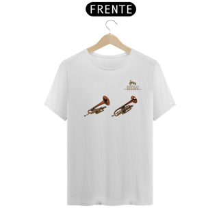 Nome do produtoCamiseta Premium Masculina Algodão Pima Estampada Musical Trompete - Estilo Sonoro