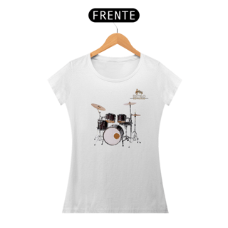 Nome do produtoCamiseta Premium Feminina Algodão Pima Estampada Musical Bateria - Estilo Sonoro