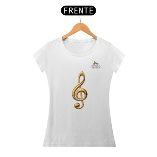 Nome do produtoCamiseta Premium Feminina Algodão Pima Estampada Musical Clave sol - Estilo Sonoro