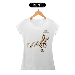 Nome do produtoCamiseta Premium Feminina Algodão Pima Estampada Musical Clave sol - Estilo Sonoro